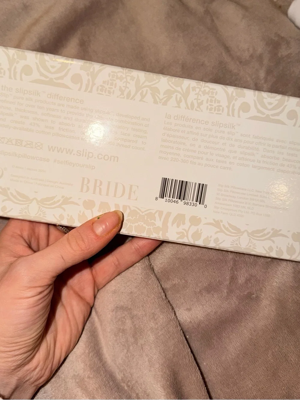 slip Silk Sleep Mask in Soft Cream with BRIDE Embroidery- UNOPENED + PRISTINE